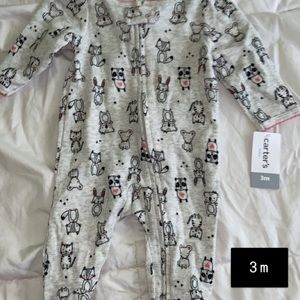 3m baby girl footed pajamas